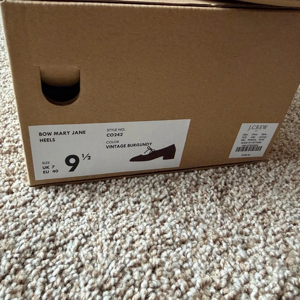 J. Crew Burgundy Velvet Mary Jane Block Heel Pumps - Picture 10 of 14